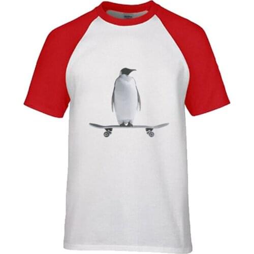 Men t-shirts t shirts tshirts Penguin Skateboard Meterial Smoke Basketball Brand Workout Long Tagless Color block 120 gsm Thick