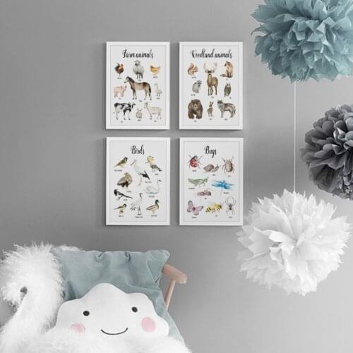 Jungle Safari Dinosaur Ocean Bird Bugs Animals Wall Art Canvas Painting Nordic Posters And Prints Decor Pictures For Living Room