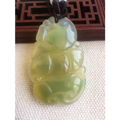 Natural 7A green jade pendant necklace double-sided hand-carved jade lucky necklaces jadeite jade jewelry necklace women