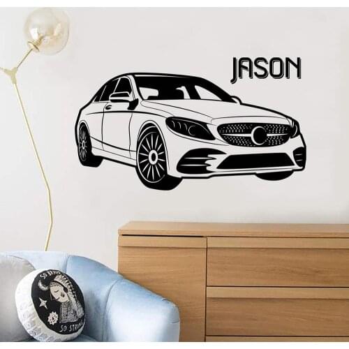 Personalized name Cars Wall Decal Race Car Boys Room Cars Wall Stickers Custom Name Nursery Boys Room Decor Vinyl Art Mural C614
