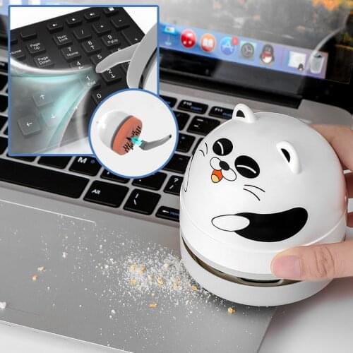 Portable Mini Desktop Cleaner Keyboard Cleaning Handheld Cute Cat Design Desk Vacuum Cleaner For Office School For Home