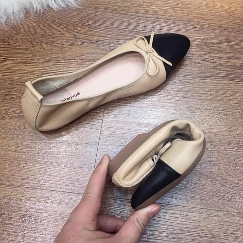 Handmade Slip On Casual Shoes Woman New Fashion Shallow Mouth Flat Heel Ladies Loafers Shoes Plus Size 34-43 Women Ballet Flats
