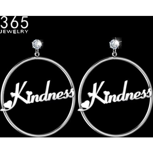 1 Pair Personalized Custom Name Earrings For Women Customize Cubic Zirconia Nameplate Round Stainless Steel Letter Jewelry Gift