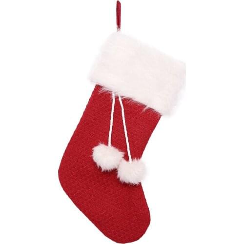 Swedish Elegant Christmas Stocking Pendant Snack Bag Home Decoration Red For Xmas Tree Ornaments Socks