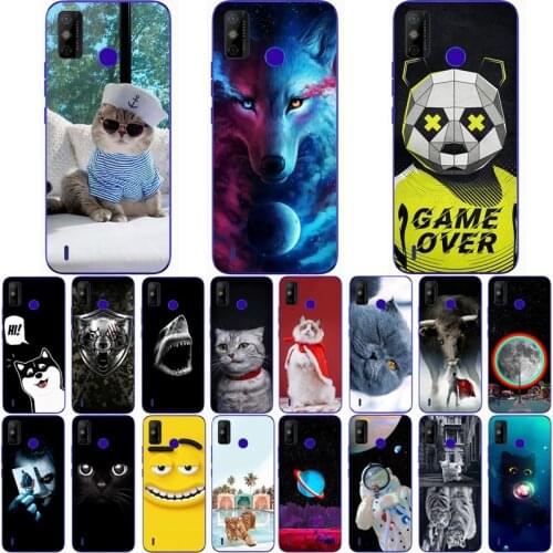 For TECNO SPARK 6 GO Case Wolf Silicon TPU Fundas for Tecno Spark 6 go Cat Animal Shell Bag Housing Phone Cases