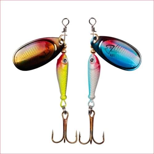 1pcs Rotating Metal Spinner Fishing Lures 9g 7cm Sequins Iscas Artificial Hard Bait Crap Bass Pike Fishing Tackle
