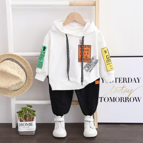 Toddler Boys Hooded Sweatshirt Clothing Set Fashion Baby Boy Casual Set Spring Autumn Boys Girls Clothes 1 2 3 4 5 Years