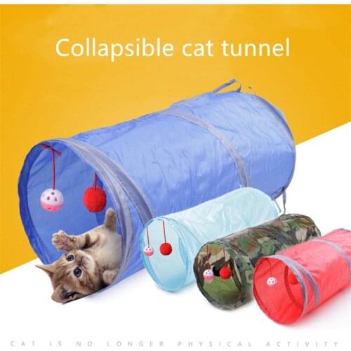 2 Holes Pet Cat Tunnel Toys Foldable Pet Cat Training Interactive Fun Toy For Cats Rabbit Animal Play Tunnel Tube