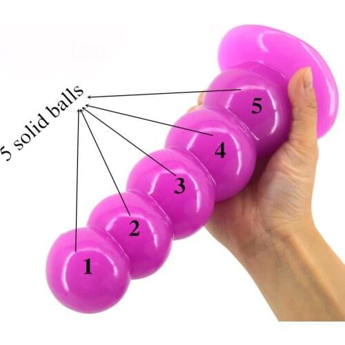 Unisex Anal Beads Dildo 5 Balls Butt Plug Big Artificial Penis Sex Products for men women Anal Dilator Prostate Massager sextoy