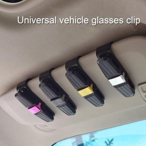 Carbon Pattern Car Glasses Clip Universal 360 Degree Rotatable Portable Card Ticket Clamp Sun Visor Sunglasses Holder for Car