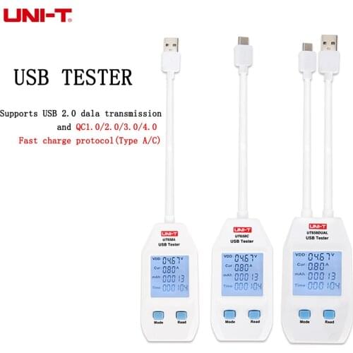 UNI-T USB Tester UT658A/UT658C/UT658DUAL Digital Voltmeter Ammeter Capacity Meter Doctor Mobile Phone Tablet Power Supply
