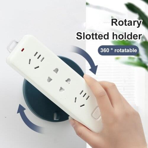 Punch-free Rotatable Socket Holder Wall-mounted Router Patch Panel Winder For Storage Rack