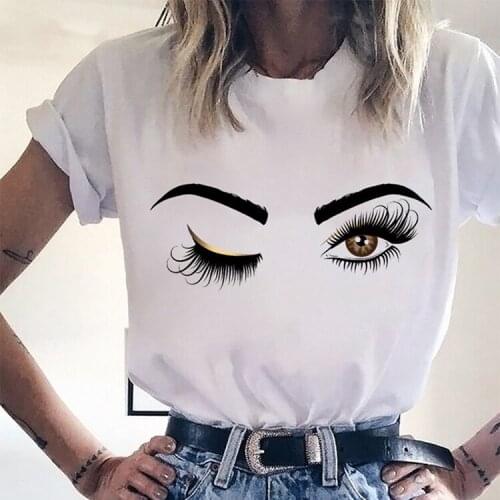 Whitie T Shirt for Women Short Sleeved Eye Fashion Casual Summer T Shirts Women S~3XL