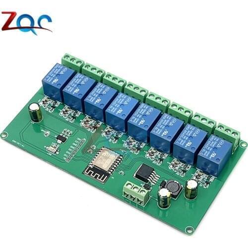 WiFiE Relay SP8266 EPS-12F Wireless WiFi Programmable Module 8 Channel Relay Shield Expansion Board for Arduino IOT DC 7-28V/5V