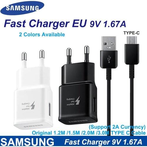 Samsung 9V1.67A Fast Charger EU For S10 S9 Plus Fast Charger Travel Adapter 1.5M Type-C FAST Cable For Samsung Note 10 9 A50 A70