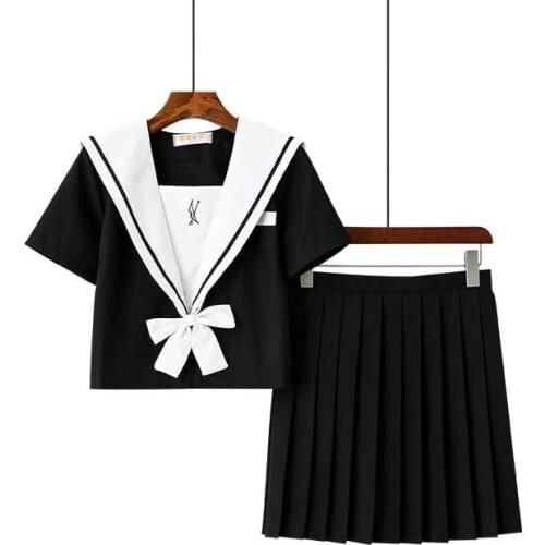 Hot Sale Jk Japanese Schoolgirl Cosplay Uniforms Navy Style Sailor School Uniform With White Bowtie Student Cosplay Costume Suit