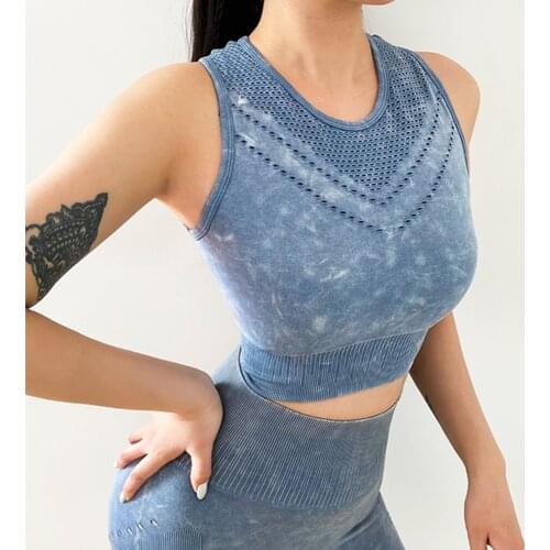 Women Seamless Sports Bra Breathable Hollow Yoga Bra Vest Style Fitness Bra Shockproof Running Top Sexy Back Gym Underwear