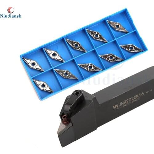 1pc MVJNR1616K16 MVJNR2020K16 MVJNR2525M16 MVJNL External Turning Tool Holder 10pcs VNMG1604 Carbide Inserts CNC Lathe Tools Set