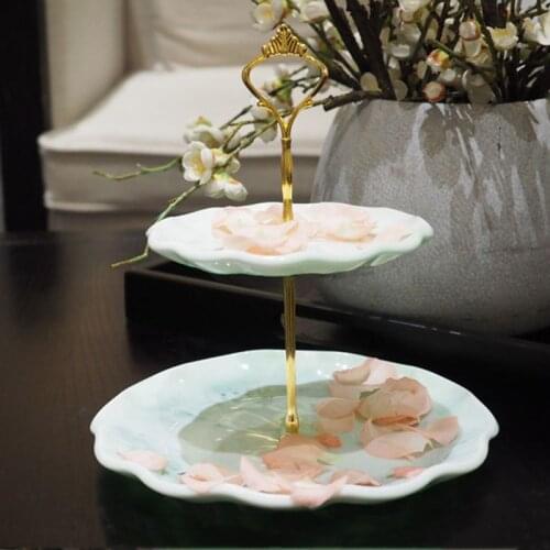 13MC Vintage Crown Metal 2 Tier Cake Fruit Food Plate Stand Resin Casting Mold Fruit Disc Big Plate Fruit Tray Mold Art Craft