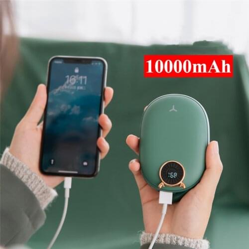 2 in 1 Hand Warmer Power Bank 10000mAh Portable Charger Digital Display Mini Powerbank for Xiaomi Mi iPhone 12 Samsung Poverbank