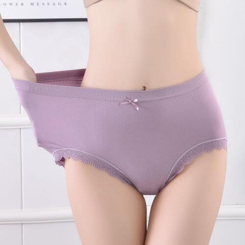 Cotton Solid Panties Women Sexy Mid Waist Briefs Underwear Female Underpants Lady Bow Panty 6COLORS in Option 3pcs