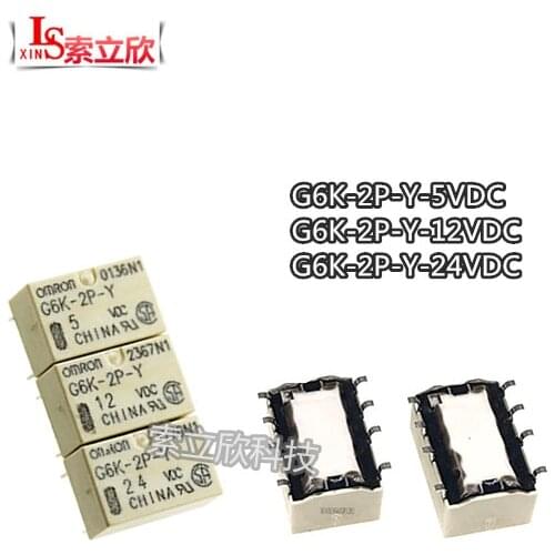 5pcs New Relay G6k-2p-y-5vdc G6k-2f-y-12vdc G6k-2p-y-24vdc G6k2py 12v 5v 24v Sop8 Signal Relay 8 Pin