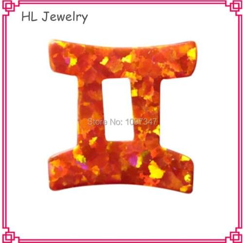50PCS/LOT OP06 Azure Blue Gemini Horoscope Opal Pendant Hot Sale 12 Zodiac Signs Pendant