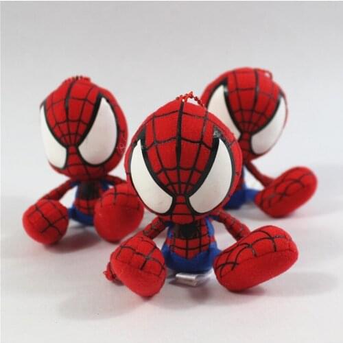 6piece 10cm Disney Avengers spider man stuffed pendant dolls Avengers bag pendant plush toys