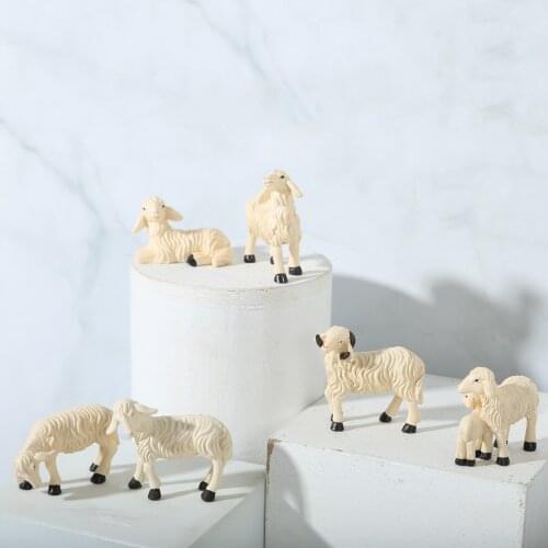 6Pce Figurines Dollhouse Miniature Resin Animals Kids Garden Kit Photo Props