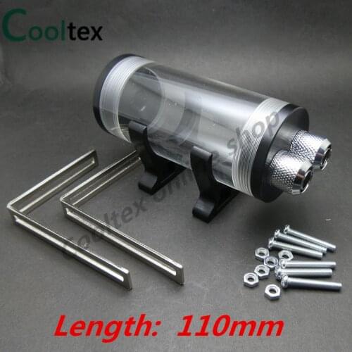 100% New 110mm Cylindrical Acrylic Water Tank For Computer Water Cooling Tank Cooler With Installation Accessories