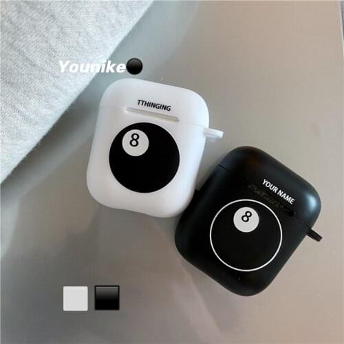 Case For AirPods 2 1 Case Cover Coque Korean Ins Black White Number Headphones TPU Soft Cover For Apple Air Pods Funda Capa