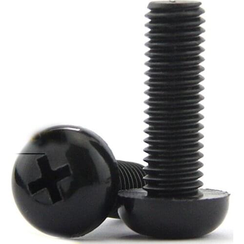 M2 M3 M4 M5 M6 M8 Black Plastic Nylon Round Head Cross Screw