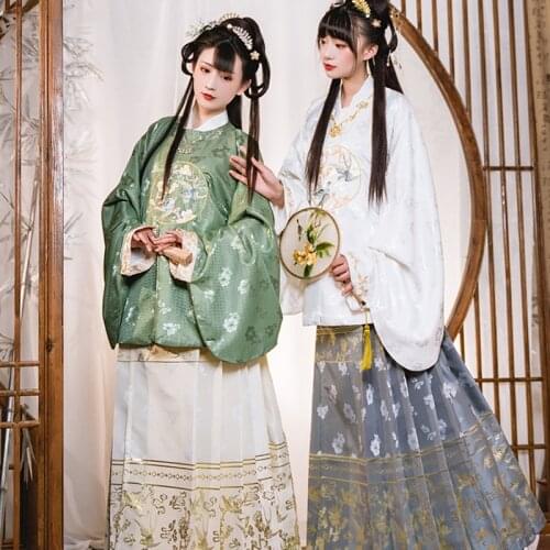 Ming Dynasty Hanfu Round Neck WomenS Hanfu Dress Fairy Dress Traditional Chinese Folk Dance Costumes Hanfu Cosplay SL4365