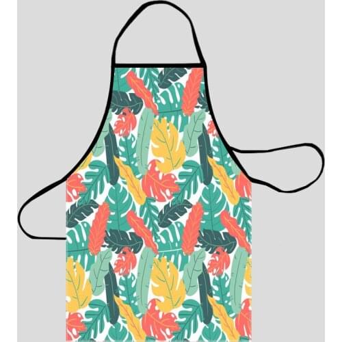 Leaf Pattern Apron Grill Kitchen Chef Apron Professional for BBQ, Baking, Cooking for Men Women 68X95cm and 50X75cm