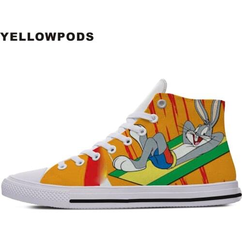 Customized Mens Casual Shoes Hot Cool High Handiness Jumeast Brand Cartoon Anime Bugs Bunny Sport Cute Custom Shoes White
