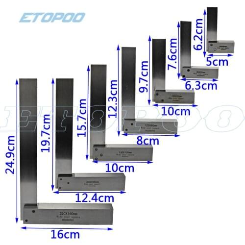 Machinist Square 90 Degree Right Angle Engineer Set Precision Ground Steel Hardened Angle Ruler Gauge Square Ruler Protractor
