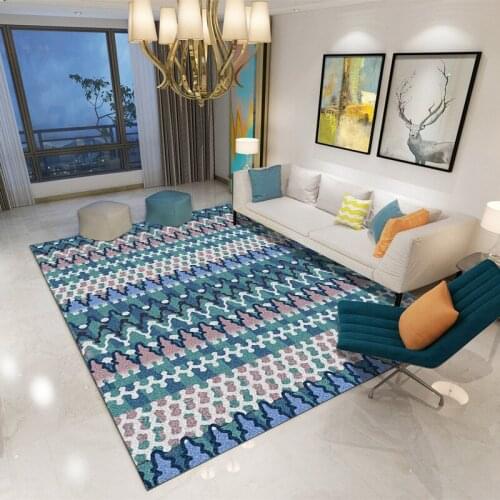Carpet Rug For Living Room Printing 3D Geometric Wood Floor Rug Non-slip Antifouling Carpet For Bedroom Parlor Factory Supply
