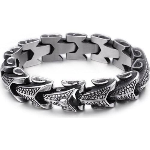 Titanium steel keel bracelet Europe and America 316L mens snake bracelet, stainless steel jewelry