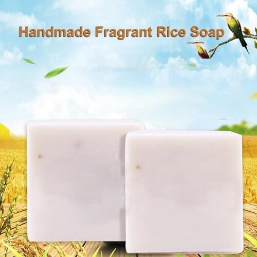 Handmade Rice Soap Oil Control Natural Extract Thailand Original Milk Whitening Face Soap for Home Use