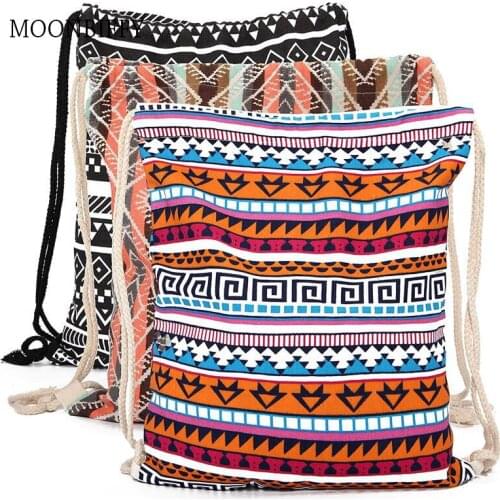 National Women Canvas Drawstring Backpack Newest Vintage College Students School Bagpack Girls Mochila Feminina Sack Bag
