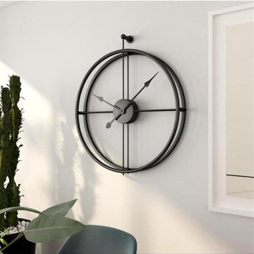 Wall Clock Large Vintage Metal Hanging Watches Modern Design Home Office Living Room Decor