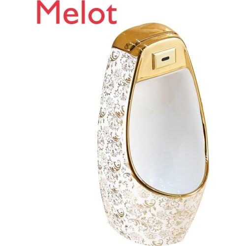 Wall-Mounted Automatic Induction Golden Urine Cup Mens Wall-Mounted Urinal Ceramic KTV Urinal Urinal Funnel