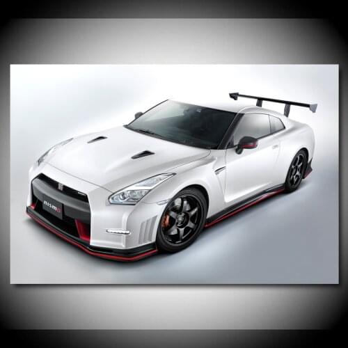 Nissan GTR Nismo Supercar Wall Art Posters Canvas Print With Wooden DIY Framed Painting For Living Room Decor Boys Gif