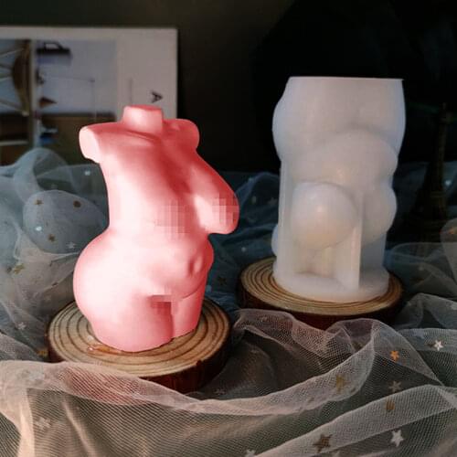 New Large Size Art Human Body Candle Mold No Body Shaming Plump Fat Women Male Silicone Mold for Candle Making Soap Resin Clay