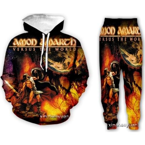Xinchenyuan New Men/Women Amon Amarth 3D Printed Clothing Long Sleeve Fashion Sweatshirt Hoodies Men Sport Long Pants P08
