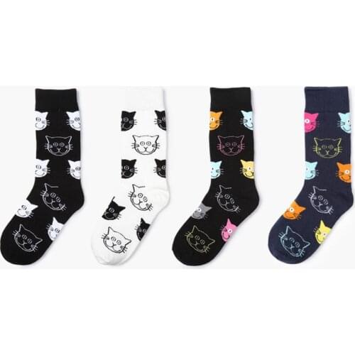 2018 New Women Cotton Socks Cat Cartoon Animal Funny Socks Cute Lovely Colorful Fashion Socks Meias