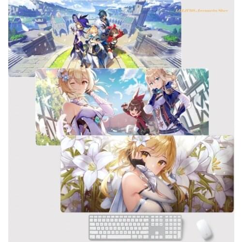 New Anime Genshin Impact Paimon Kaeya Amber Mouse Pad Large Men Women Gaming Computer Desk Mat Playmat Xmas Gift