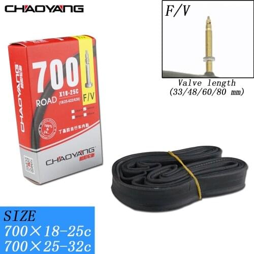 Durable Standard Inner Tube French Valve Bicycle Tire Road Bike Cycle Butyl Rubber 700c 18C 23c 25c 32c FV 80L/60L/48L/33L tyre