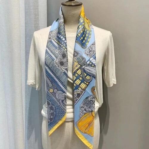 2021 new spring women scarf quality shawl silk fashion scarf headscarf beach sunscreen bag headscarf scarf 90cm*90cm