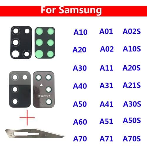 2Pcs New Back Rear Camera Lens Glass For Samsung M31S A21S A01 A11 A31 A41 A51 A71 A10 A20 A30 A50 A40 A70 M31 M21 S20 fe